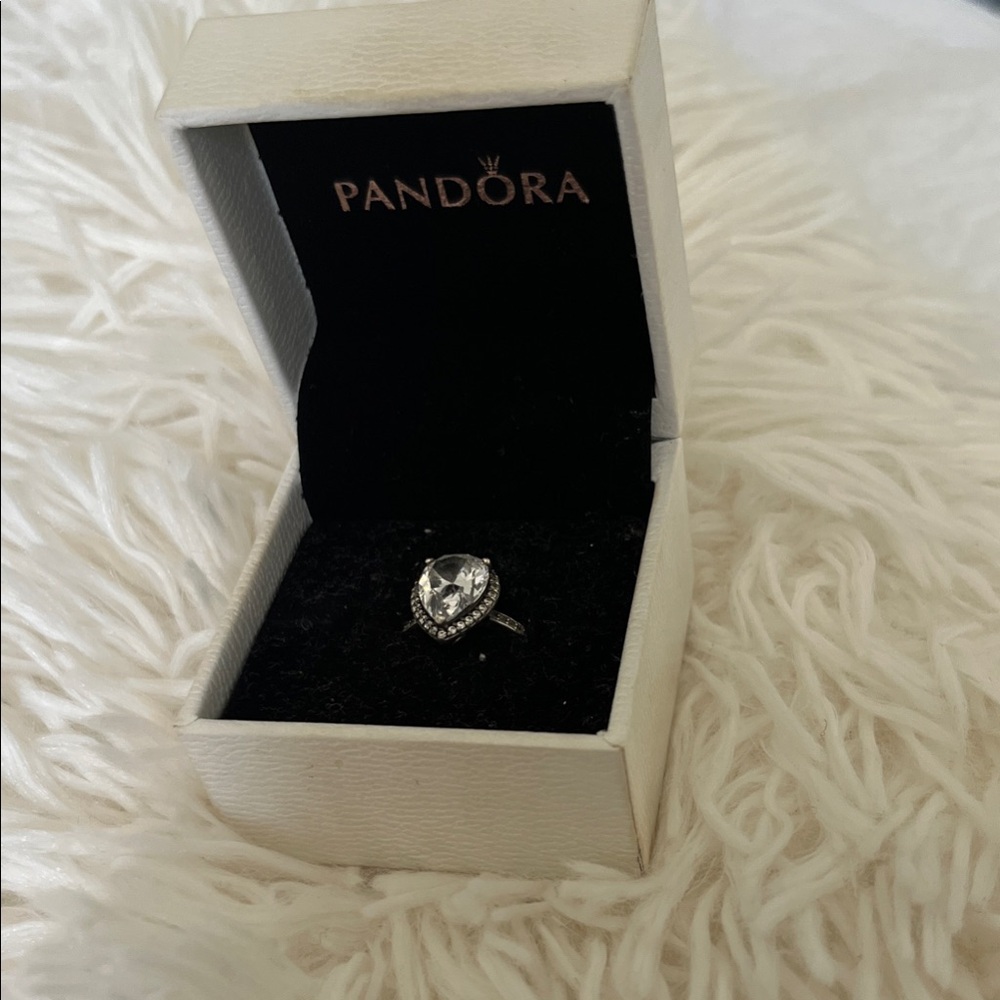Pandora Sparkling Teardrop Halo Ring
